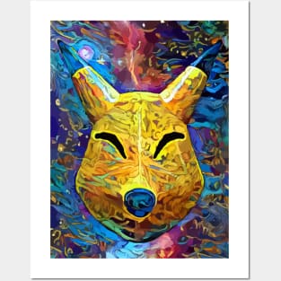 Yellow Fox Mask Posters and Art